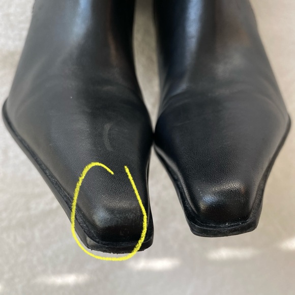 Diba Vintage Y2K Pointed Toe Boots Retro 90s Black Leather Heel - Picture 16 of 16
